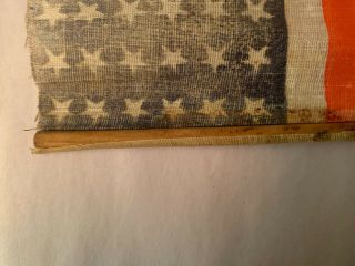 RARE 36 Star Civil War Era Antique US Parade Flag 1864 - 1867 6