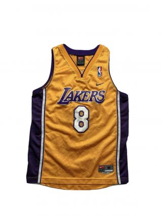 Vintage Nike Los Angeles Lakers Kobe Bryant 8 Jersey Kids Youth Sz Medium Rare