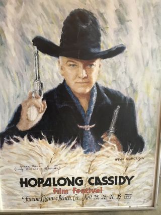 Hopalong Cassidy Rare Signed Poster Film Festival 1976 Size 22”x28”