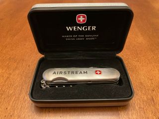 Rare Wenger Airstream Brushed Stainless Steel Traveler Swiss Army Knife Good