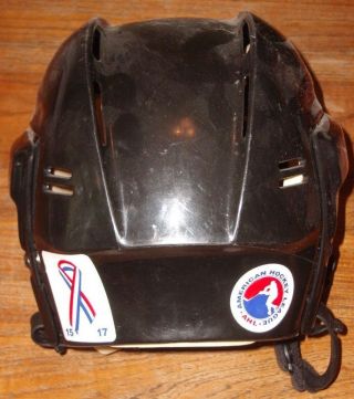 Ahl Springfield Falcons Gordie Dwyer Game - Worn Nike Helmet With Rare 9 - 11 Decal