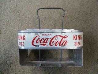 Hard To Find 1950’s.  King Size Drink Coca - Cola Metal 6 - Pack Carrier Rare