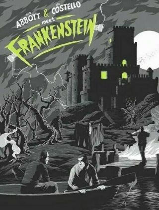 Florey " Abbott And Costello Meet Frankenstein " Poster Print Rare Horror Dracula