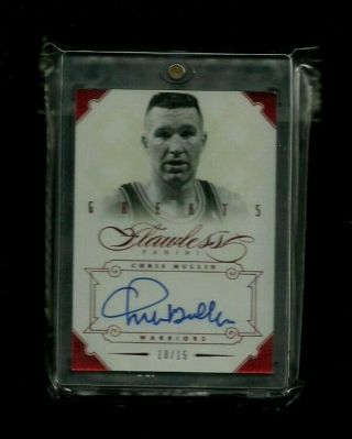 Chris Mullin 2012 - 13 Flawless Greats Ruby Auto /15 Rare Golden State Warriors