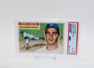 1956 Topps Sandy Koufax (rare Gray Back) Psa 4 (vg - Ex) 79 Hof Brooklyn Dodgers