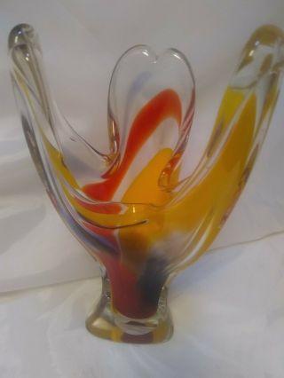 , Rare,  Murano Glass Flower Vase Italian Centerpiece Great Gift