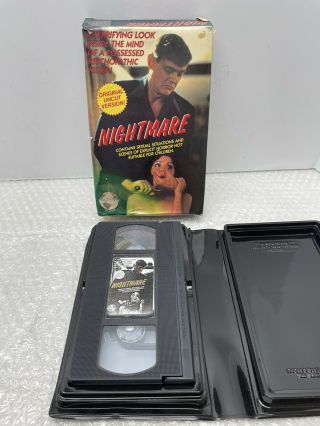 Rare 1985 Big Box Oop Vhs Nightmare Horror Film Uncut Version Continental Video