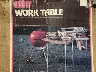 Vintage 70s Weber Kettle Grill Work Table Model 1901 Bbq Table Rare Find Read ⬇️
