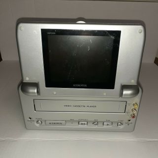 Rare Audiovox Vbp2000 Portable Vcr Vhs Player 5 " Lcd Monitor 12v Ac Adapter