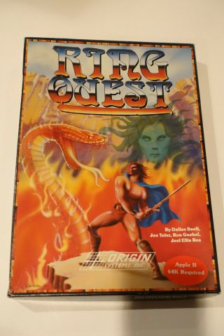 Vintage Rare Ring Quest Computer Game By Origin Systems Inc.  - Apple Ii Series