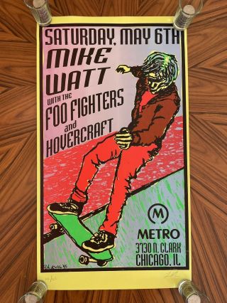 Crazy Rare Foo Fighters Hovercraft Mike Watt Eddie Vedder 1995 Concert Poster