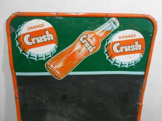 Vintage Orange Crush Cola 27 " X 19 " Soda Pop Bottle Cap Tin Menu Sign Rare