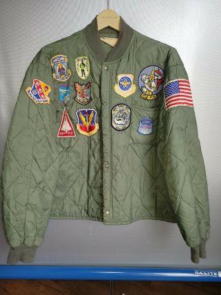 Rare Vintage 1970s Usaf Us Air Force Underwear Jacket Size L With Patches