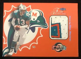 Dan Marino 1999 Fleer Showcase Feel The Game Jersey Patch Rare Dolphins 3 Color