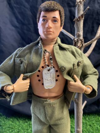 Vintage Gi Joe Man Of Action Talking Commander Green Uniform & Cap Rare