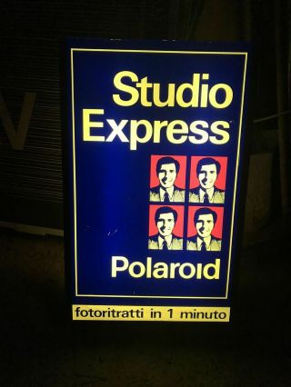Rare Vintage Polaroid Neon Light Sign Store 70s Studio Express