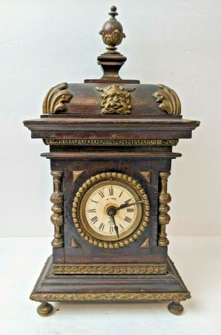 Rare Antique 1880s Gustav Becker Alarm Clock Case Needs Restore