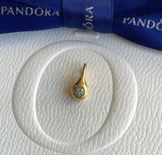 Authentic Pandora Solid 18k Gold Blue Topaz Lovepods Pendant Rare 370102btp