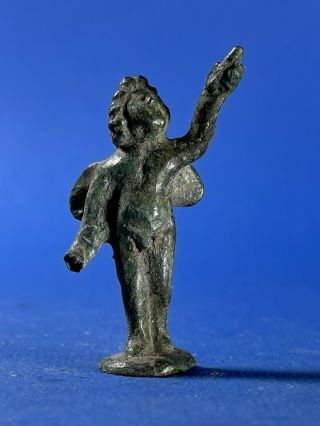 European Finds Ancient Roman Bronze Cupid Figurine - Circa 200 - 300ad - Rare