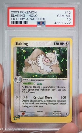 Psa 10 Pokemon Slaking 12/109 Holo Ex Ruby & Sapphire Rare Card Pop 11