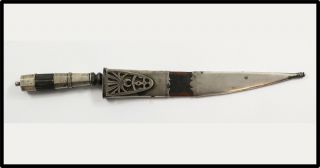 Antique Early Brazilian Gaucho Knife Silver Mounted 1850 Rare Faca Facon Look