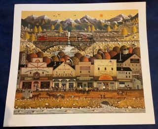 Charles Wysocki Sleepy Town West Art Print Hand Signed Ltd Edition 803/1500 Rare