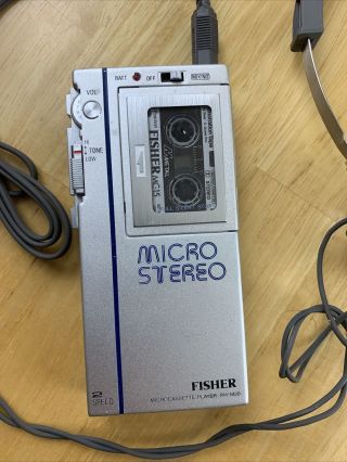 Vintage Fisher PH - M20 Micro Stereo W/ Headphones And Metal MC - 15 Demo Tape RARE 2