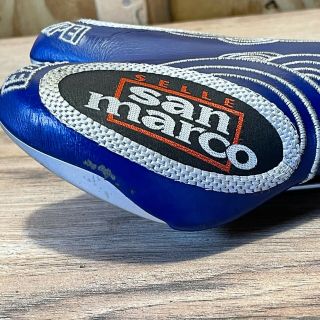 Rare 2001 Selle San Marco Mapei Team Saddle Blue Leather Embroidered 3