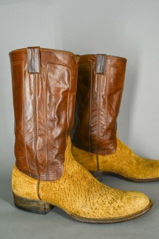 Rare Vtg James Leddy Suede Exotic Boots Size 10 D Custom Handmade Cowboy Western
