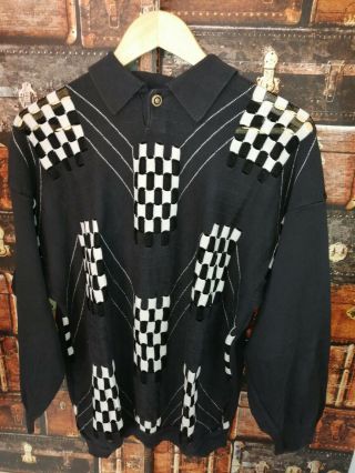 Versace v2 tupac shakur rare vintage sweater jumper pullover polo shirt m 3