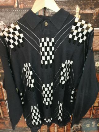 Versace v2 tupac shakur rare vintage sweater jumper pullover polo shirt m 4