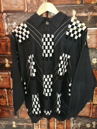 Versace v2 tupac shakur rare vintage sweater jumper pullover polo shirt m 5