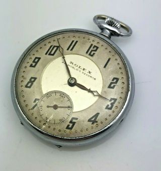 Rare Rolex 1940s Slim Mens Pocket Watch Timed 6 Positions 42mm Ideal For Panerai