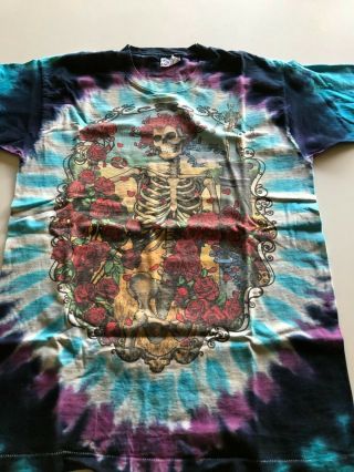1990 Grateful Dead Tie Dye Tee - Shirt 1965 - 1990 Years Old Stock Size Lg
