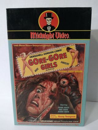 Gore - Gore Girls Vhs Midnight Video Big Box H.  G.  Lewis Horror Clamshell Cult Rare