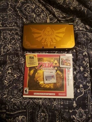 Rare Nintendo 3ds Xl Hyrule Gold Edition Smash Zelda Mario Kart