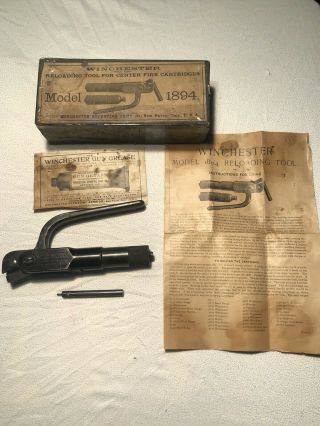 Winchester Model 1894 Center Fire Reloading Tool 32 - 40 W/box & Paper Rare
