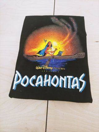 Rare Vintage Disney Pocahontas Movie Promo Tee Shirt 90s Sz Large Single Stitch