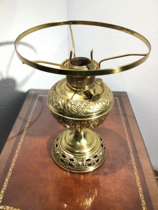 Rare Vintage B & H Bradley & Hubbard All Brass Kerosene Lamp Circa 1880 To 1905