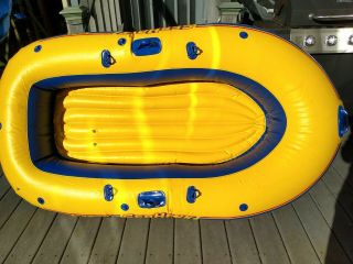 Intex Seahawk 300 Inflatable Boat Raft Fishing I - Beam Yellow 3 Person Vtg Rare