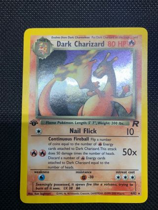 Dark Charizard Pokémon Card 1st Edition Rare Holo