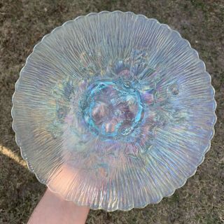 Vintage & Rare Northwood Carnival Glass Poppy Show Ice Blue Plate - Nr