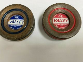 Vintage Rare Valley Shuffleboard Puck Weights - Red/blue