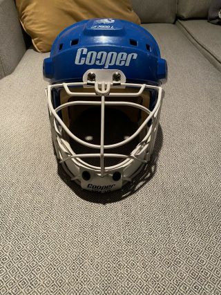 Rare Blue Vintage Cooper Sk2000 L Hm30 Goalie Helmet