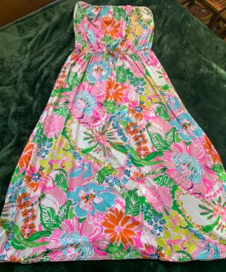 Lilly Pulitzer For Target Plus Size 2x Nosey Posey Strapless Maxi Dress Rare