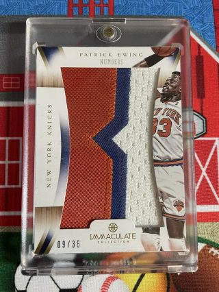 2012 - 13 Patrick Ewing Immaculate Numbers Patch 09/36 Knicks Rare Game Worn Hof