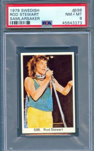 1978 Swedish Pop Stars 598 Rod Stewart Singer Maggie May Psa 8 Rare