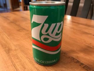 Vintage Steel 7 Up Soda Pop Can,  Advertising Can,  Very Rare Version,  Open On Bot