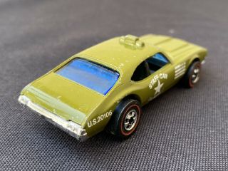 Hot Wheels Redline STAFF CAR Olds 442 Army Enamel Olive Green - RARE - EXC COND 6