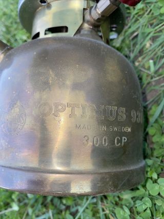 RARE Vintage Optimus 930 300 C.  P Brass Kerosene Lantern Sweden 3